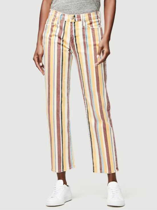 Frame Denim Pants - Frame Le High Straight Painterly Stripe Jeans